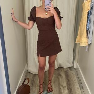 Brown mini dress